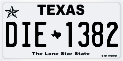TX license plate DIE1382