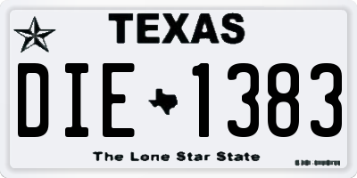 TX license plate DIE1383