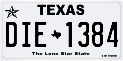 TX license plate DIE1384