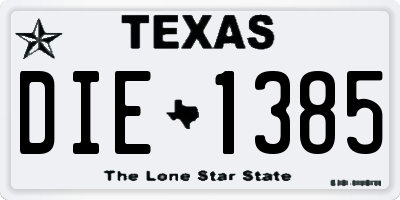 TX license plate DIE1385