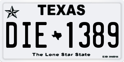 TX license plate DIE1389