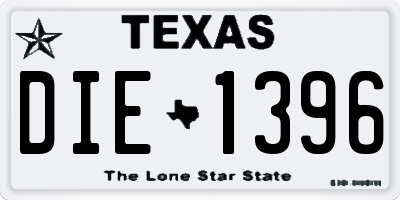 TX license plate DIE1396