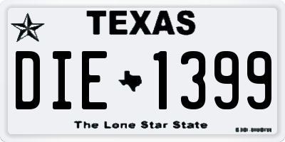 TX license plate DIE1399