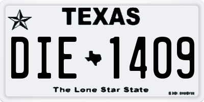 TX license plate DIE1409
