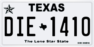 TX license plate DIE1410