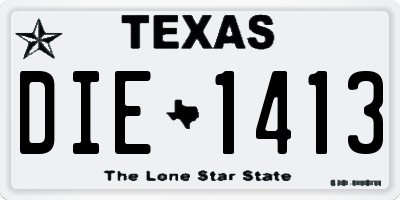 TX license plate DIE1413