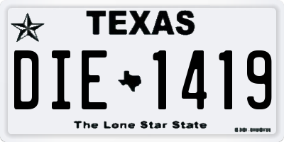 TX license plate DIE1419