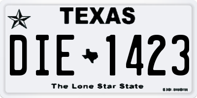 TX license plate DIE1423
