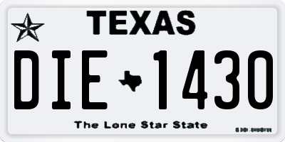 TX license plate DIE1430