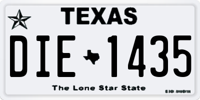 TX license plate DIE1435