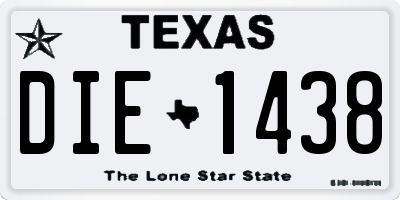 TX license plate DIE1438