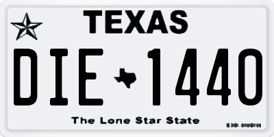TX license plate DIE1440