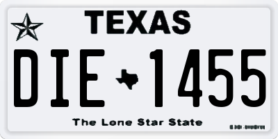 TX license plate DIE1455