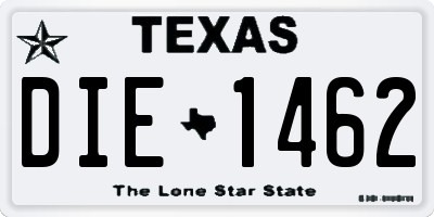 TX license plate DIE1462