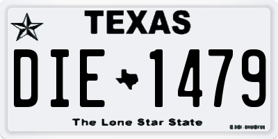 TX license plate DIE1479