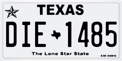 TX license plate DIE1485