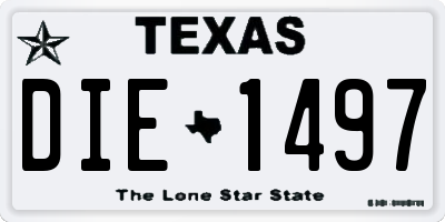 TX license plate DIE1497