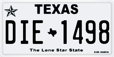 TX license plate DIE1498