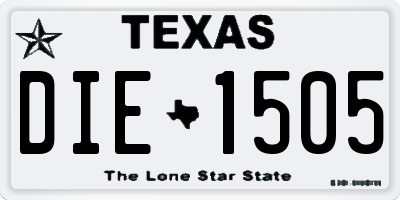TX license plate DIE1505