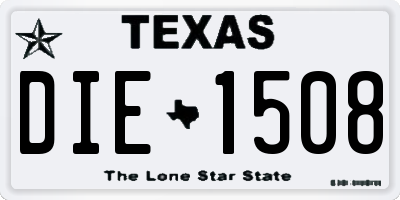 TX license plate DIE1508