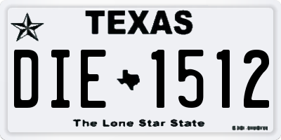 TX license plate DIE1512