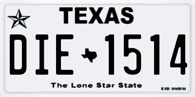 TX license plate DIE1514