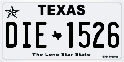 TX license plate DIE1526