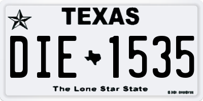 TX license plate DIE1535