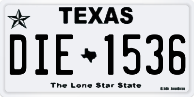 TX license plate DIE1536