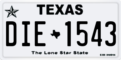 TX license plate DIE1543