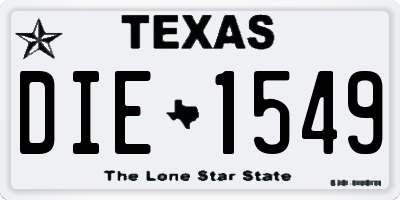 TX license plate DIE1549