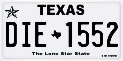 TX license plate DIE1552