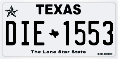 TX license plate DIE1553
