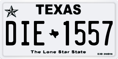 TX license plate DIE1557