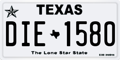 TX license plate DIE1580