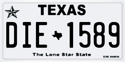 TX license plate DIE1589