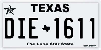 TX license plate DIE1611