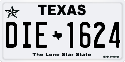TX license plate DIE1624