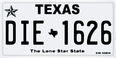 TX license plate DIE1626