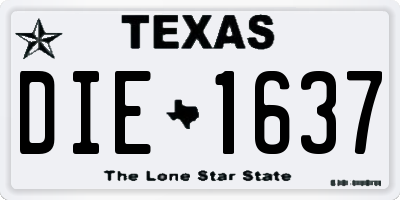 TX license plate DIE1637