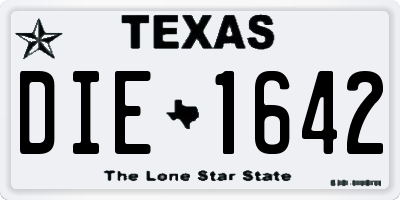 TX license plate DIE1642