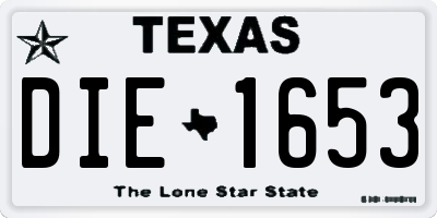 TX license plate DIE1653