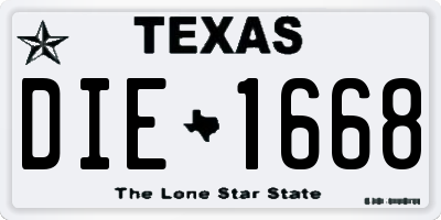 TX license plate DIE1668