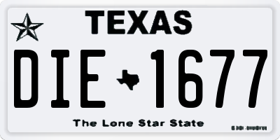 TX license plate DIE1677