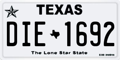 TX license plate DIE1692