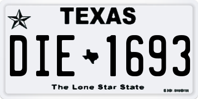 TX license plate DIE1693