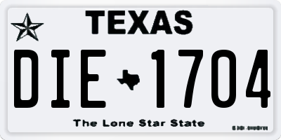 TX license plate DIE1704