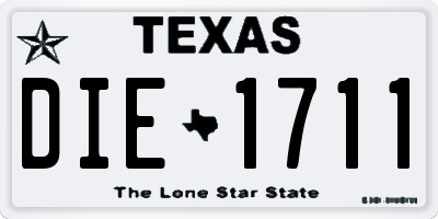 TX license plate DIE1711