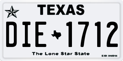 TX license plate DIE1712