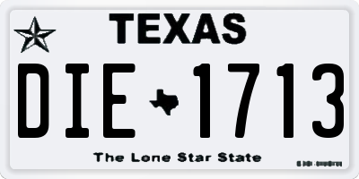TX license plate DIE1713